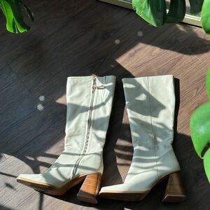 Chic Cream Heeled Boots
